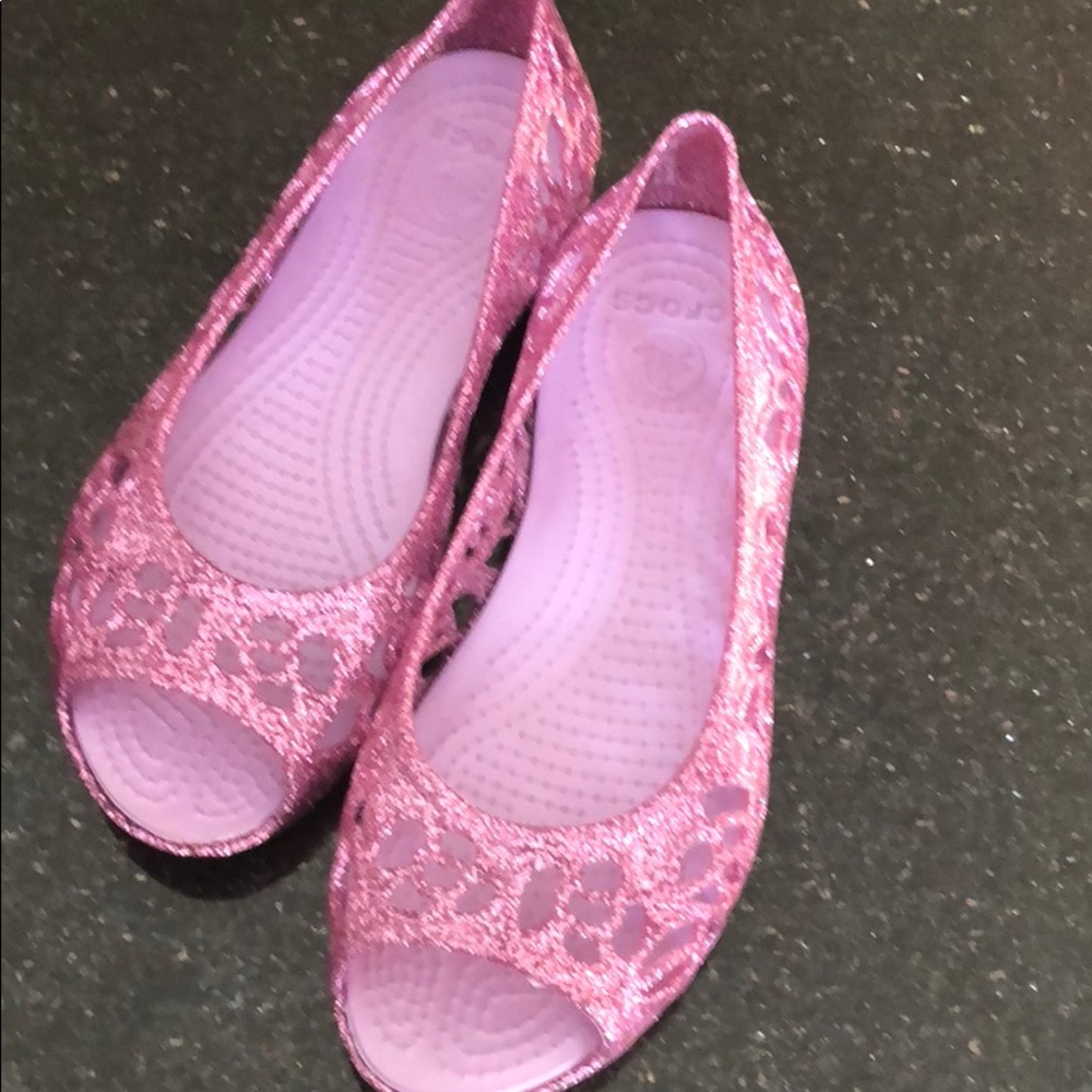 Glittery crocs. Girls size 13